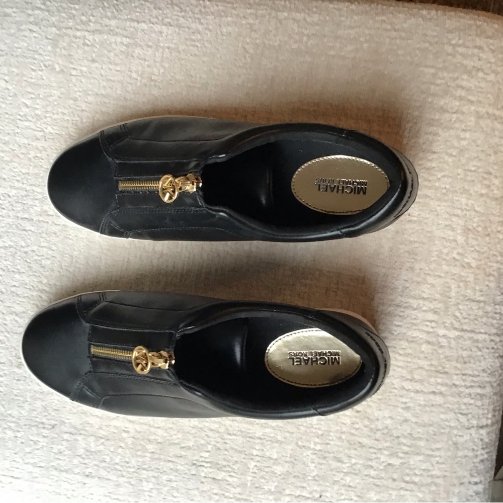 Michael Kors Black Sneakers with Gold Accents